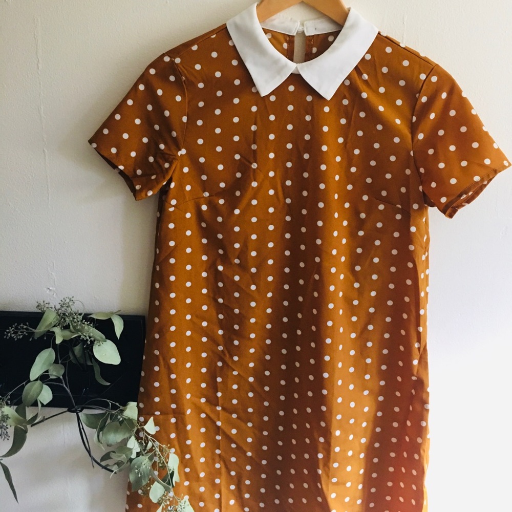 Peter Pan Collar Short Sleeve Shift Dress